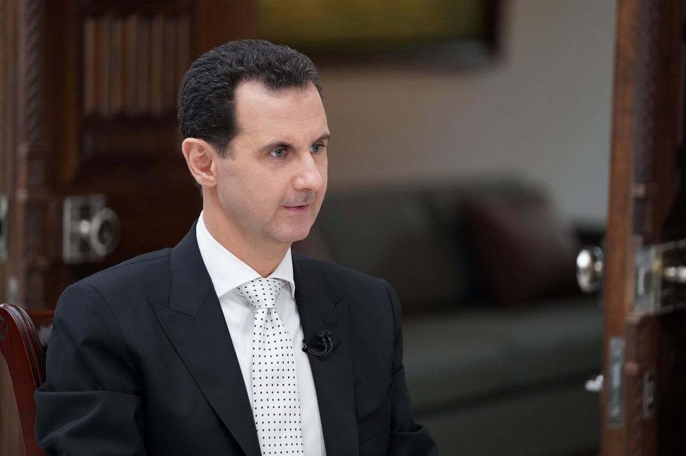 Syria's President Bashar al Assad attends an interview with a Greek newspaper in Damascus, Syria in this handout released May 10, 2018. SANA/Handout via Reuters