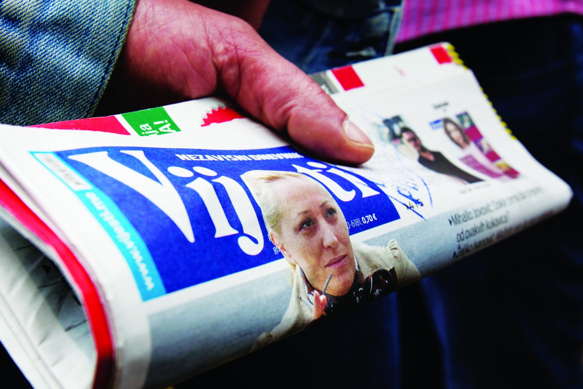 The front-page of daily newspaper 