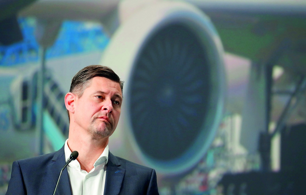 FILE PHOTO: Airbus Chief Financial Officer Harald Wilhelm during the company's news conference on 2017 financial results in Blagnac near Toulouse, France, February 15, 2018. Reuters/Regis Duvignau