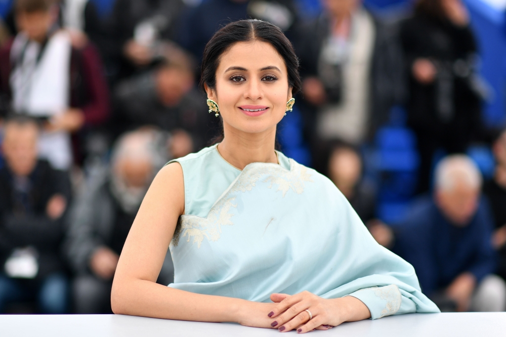 Indian-German actress Rasika Dugal poses on May 14, 2018 during a photocall for the film 