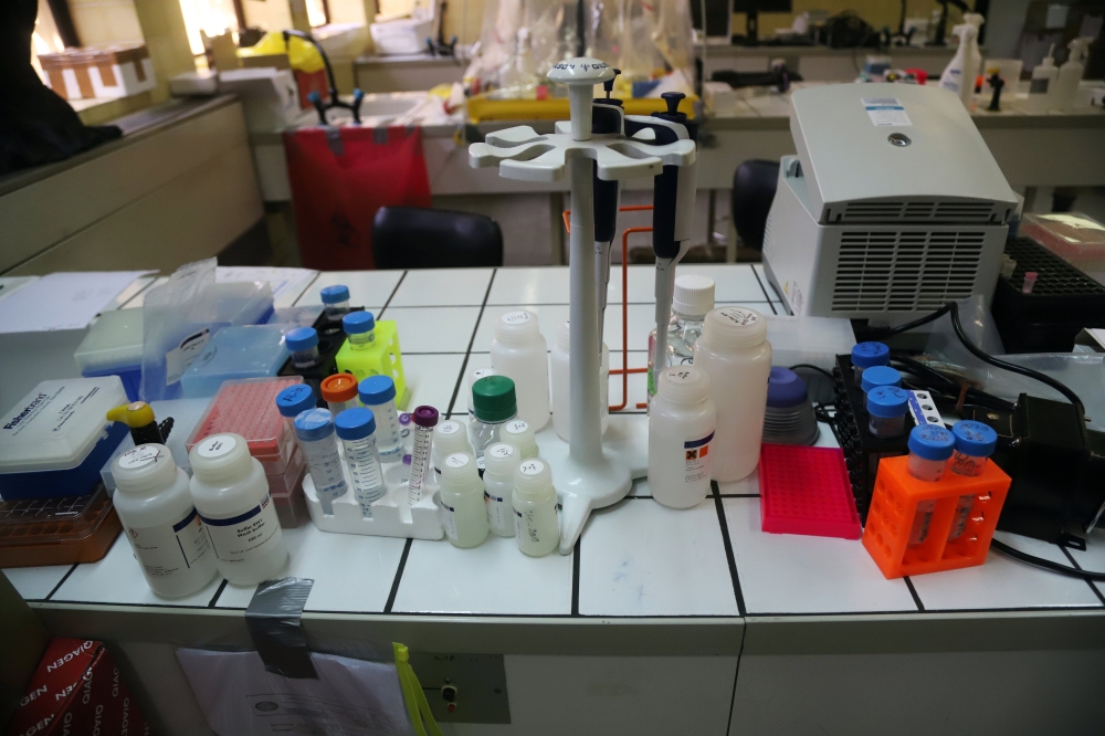 Equipment and apparatus are seen inside the laboratory of the National Institute for Biomedical Research (INRB) in Kinshasa, Democratic Republic of Congo May 18, 2018. Reuters/Kenny Katombe