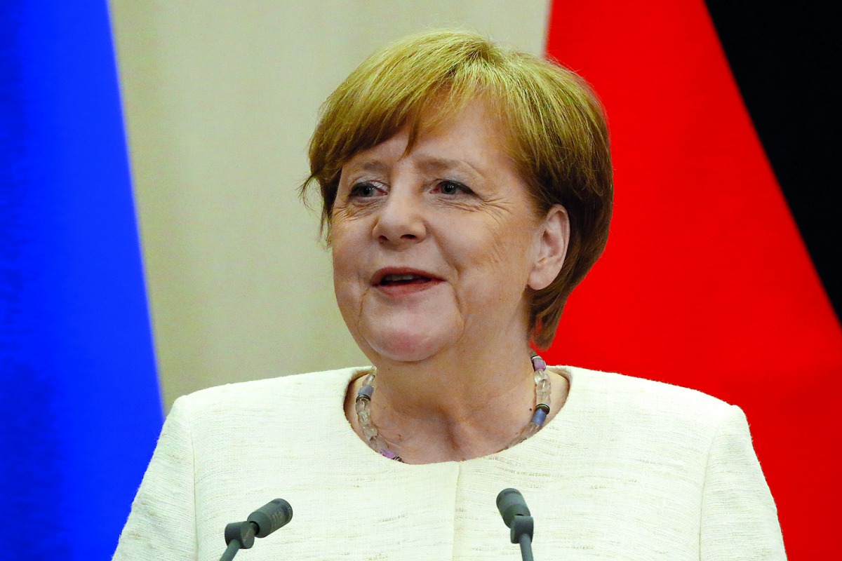 German Chancellor Angela Merkel speaks during a joint news conference with Russian President Vladimir Putin following their meeting in the Black Sea resort of Sochi, Russia May 18, 2018. Reuters/Sergei Karpukhin
