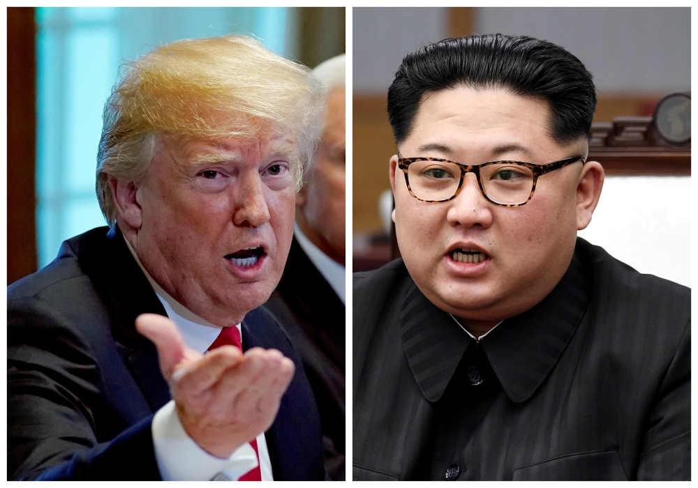 File photo: A combination photo shows US President Donald Trump and North Korean leader Kim Jong Un (R) in Washington, DC, U.S. May 17, 2018, and in Panmunjom, South Korea, April 27, 2018, respectively. Reuters/Kevin Lamarque and Korea Summit Press Pool/F