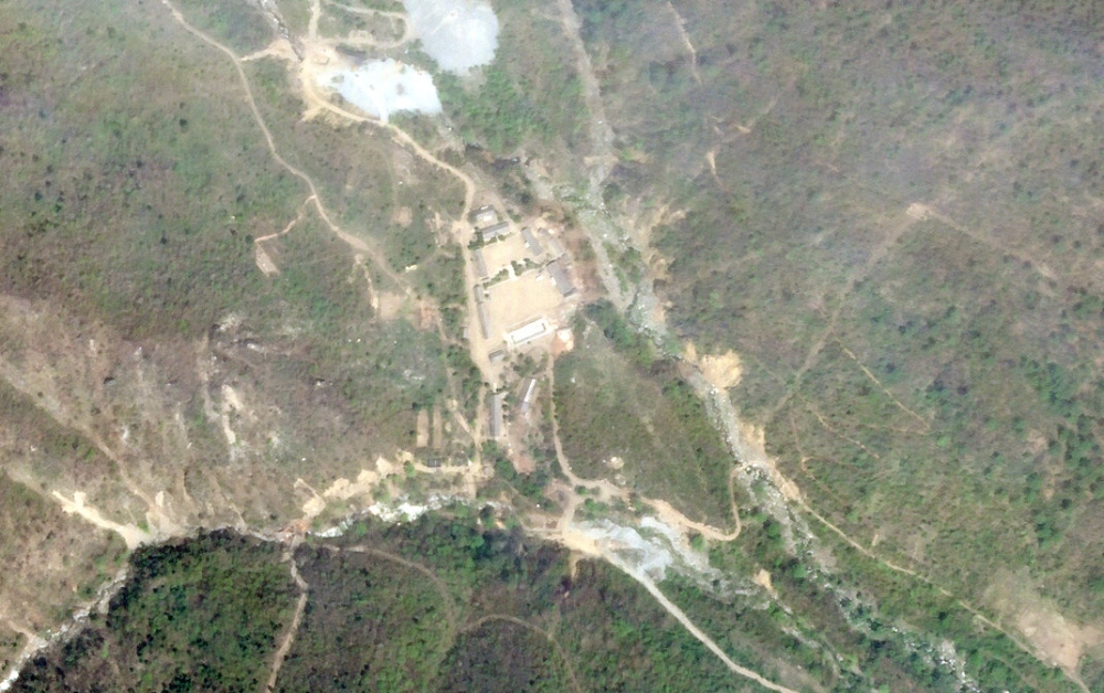 A satellite photo of the Punggye-Ri nuclear test site in North Korea May 14, 2018. Planet Labs Inc/Handout via REUTERS 