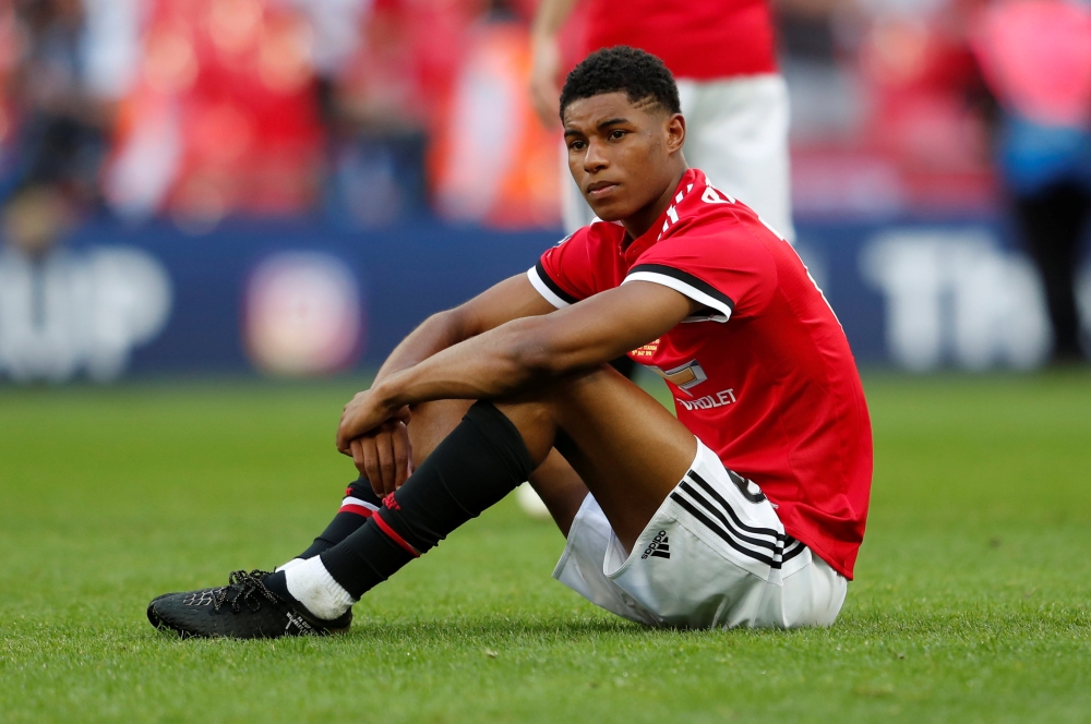 Manchester United's Marcus Rashford looks dejected at the end of the match Action Images via Reuters/Lee Smith