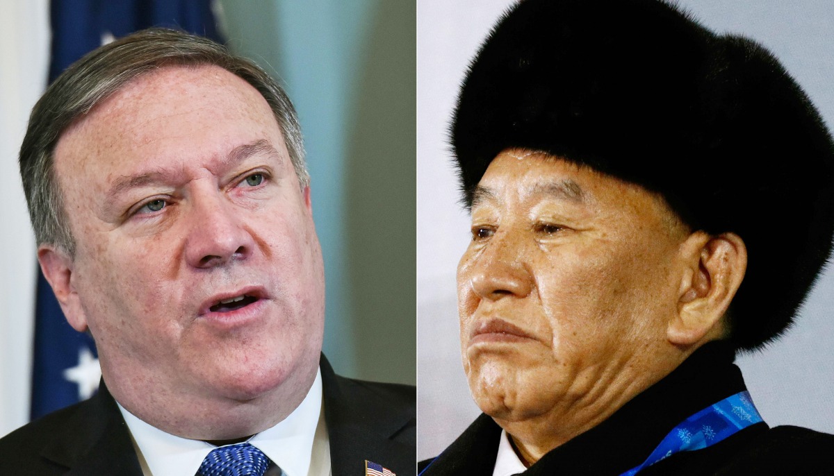 This combination of file pictures shows US Secretary of State Mike Pompeo (L) and Vice Chairman of North Korea's ruling Workers' Party Central Committee Kim Yong Chol AFP / Mandel Ngan & Patrick Semansky