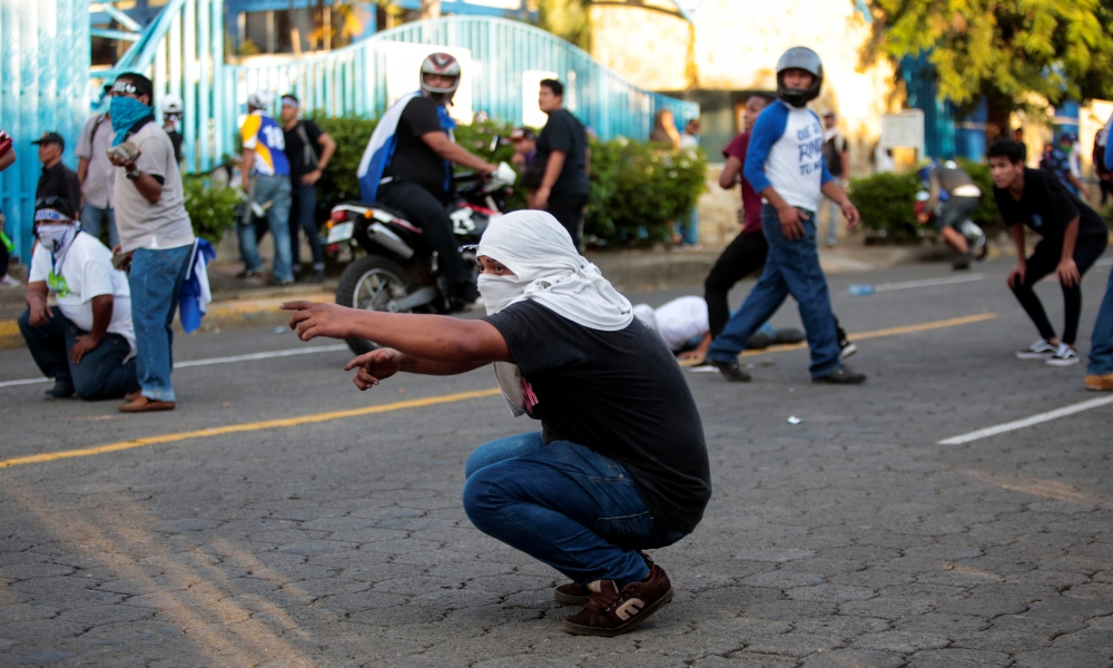 Demonstrators take part in a protest against Nicaragua's President Daniel Ortega's government in Managua, Nicaragua May 30, 2018. REUTERS/Oswaldo Rivas
 