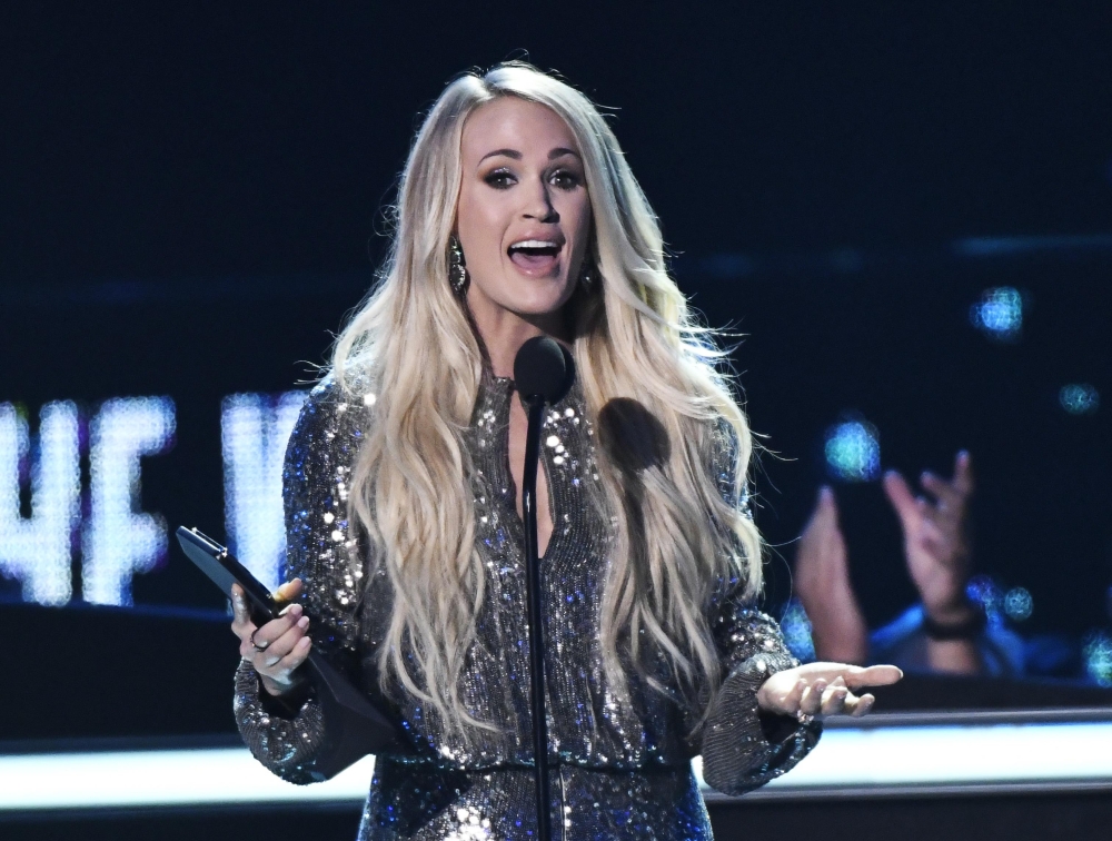 2018 CMT Music Awards - Show - Nashville, Tennessee, U.S., June 6, 2018 - Carrie Underwood accepts an award. REUTERS/Harrison Mcclary
