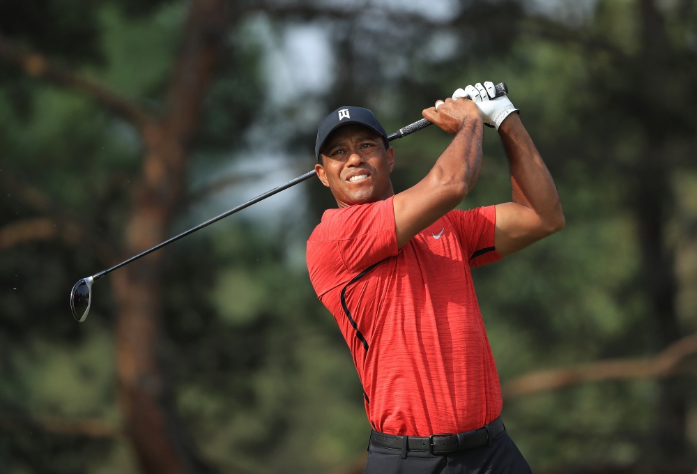 Tiger Woods watches his tee shot on the second hole during the final round of The Memorial Tournament Presented by Nationwide at Muirfield Village Golf Club on June 3, 2018 in Dublin, Ohio. Sam Greenwood/Getty Images/AFP