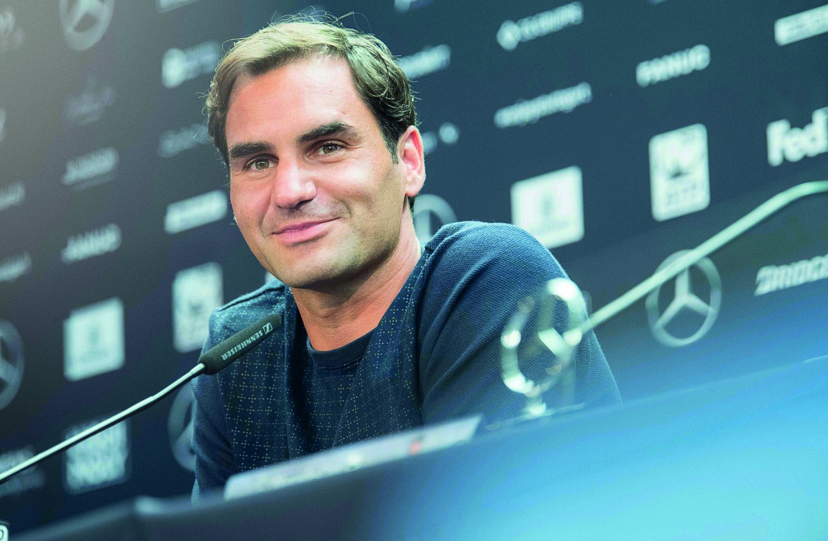 Switzerland's Roger Federer attends a press conference prior the ATP Cup tennis tournament in Stuttgart, southwestern Germany on June 11, 2018. AFP / dpa / Sebastian Gollnow