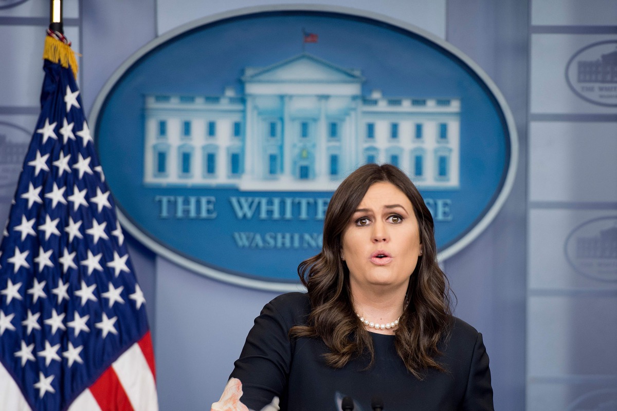 White House Press Secretary Sarah Sanders takes questions during the daily briefing at the White House in Washington DC on January 2, 2018. (AFP / Jim Watson) 