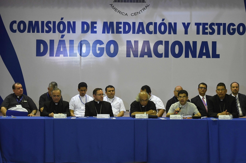 Nicaragua's Roman Catholic church representatives take part in the so-called 
