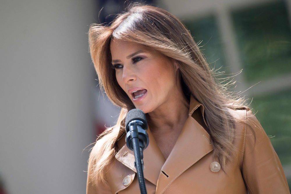 File photo of US First Lady Melania Trump announces her 