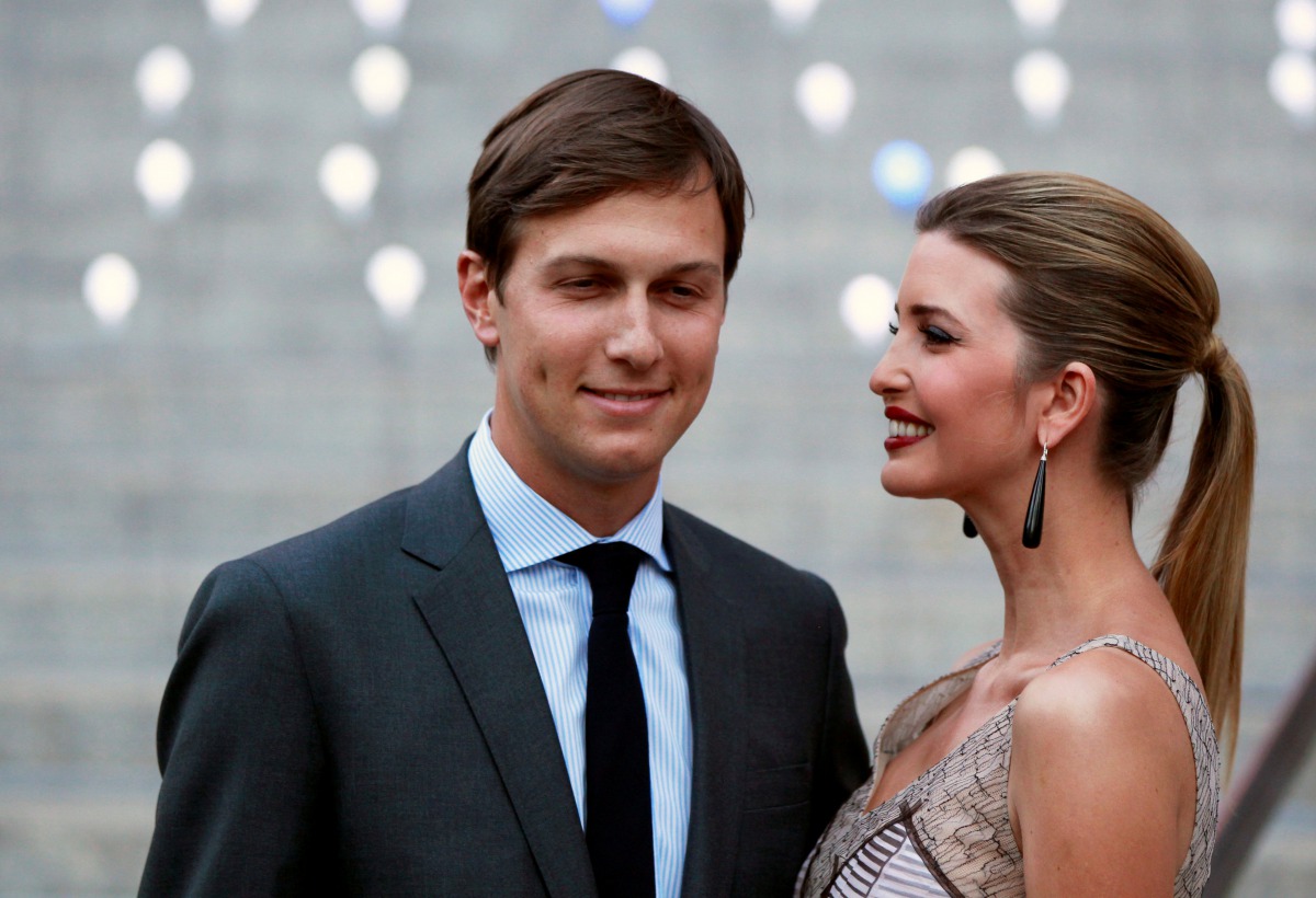 Ivanka Trump arrives with husband Jared Kushner at the Vanity Fair party to begin the 2012 Tribeca Film Festival in New York on April 17, 2012. Reuters/Lucas Jackson