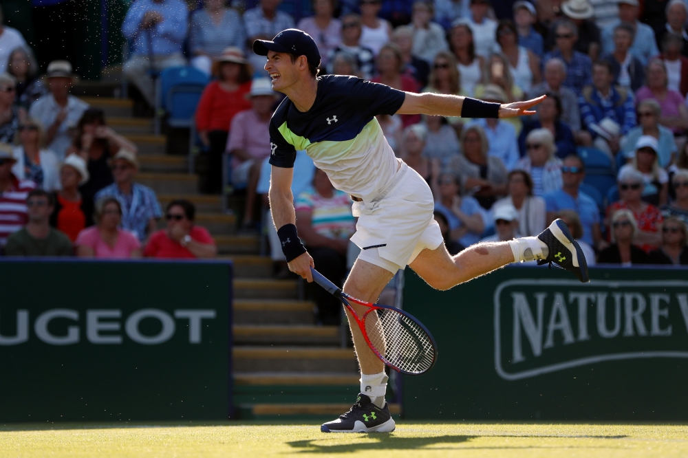 Britain's Andy Murray in action during his first round match against Switzerland's Stan Wawrinka Action Images via Reuters/Paul Childs