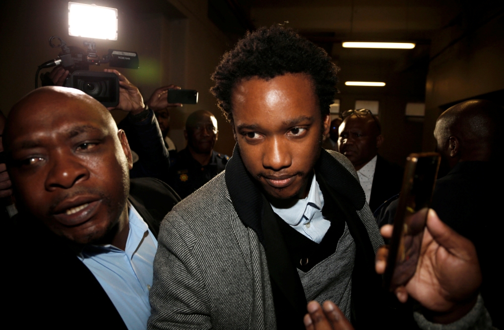 Duduzane Zuma, the son of scandal-plagued former South African president Jacob Zuma, arrives at the JohannesburgÕs Specialised Commercial Crime court on charges of corruption, in Johannesburg, South Africa, July 9,2018. REUTERS/Siphiwe Sibeko