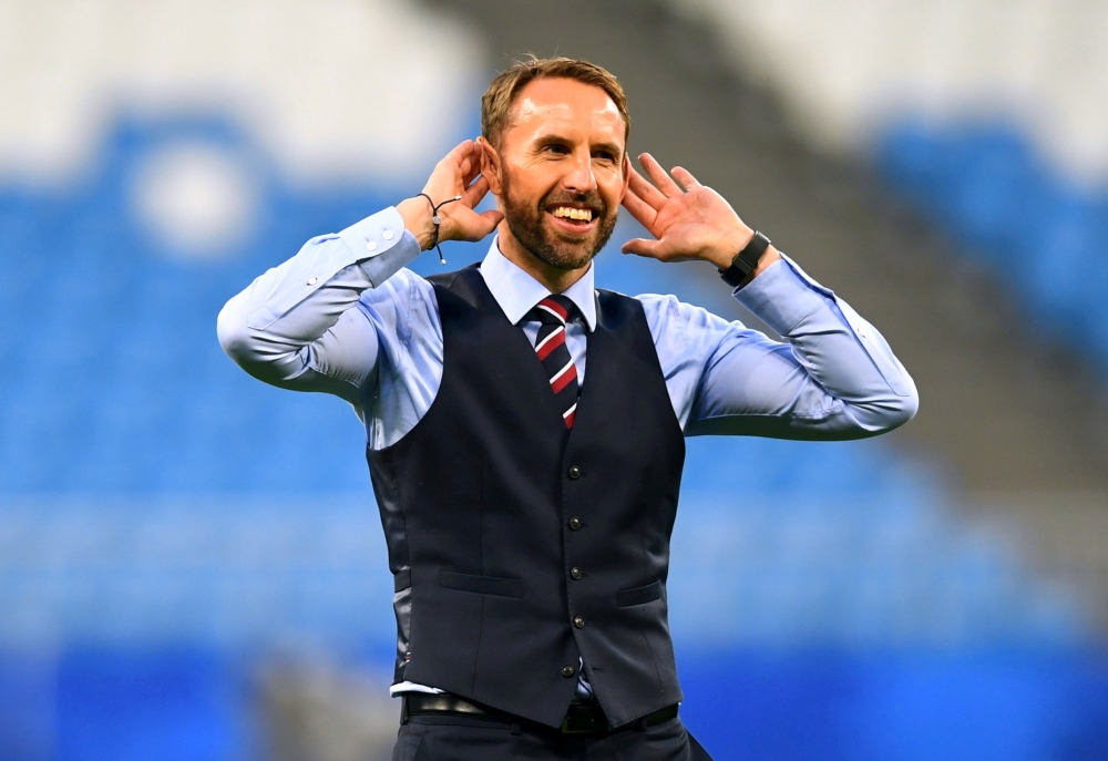 England manager Gareth Southgate salutes their fans after the match. Reuters/Dylan Martinez/File Photo