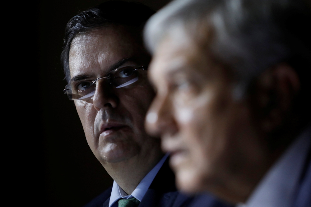 Marcelo Ebrard looks on as Mexico's President-elect Andres Manuel Lopez Obrador announces him as foreign minister during a news conference in Mexico City, Mexico July 5, 2018. Reuters/Carlos Jasso