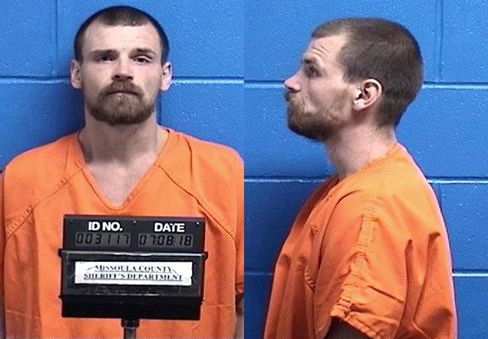 Francis Carlton Crowley, 32, appears in a booking photo provided by the Missoula County Sheriff's Office in Montana, U.S., July 10, 2018. Missoula County Sheriff's Office/Handout via Reuters
