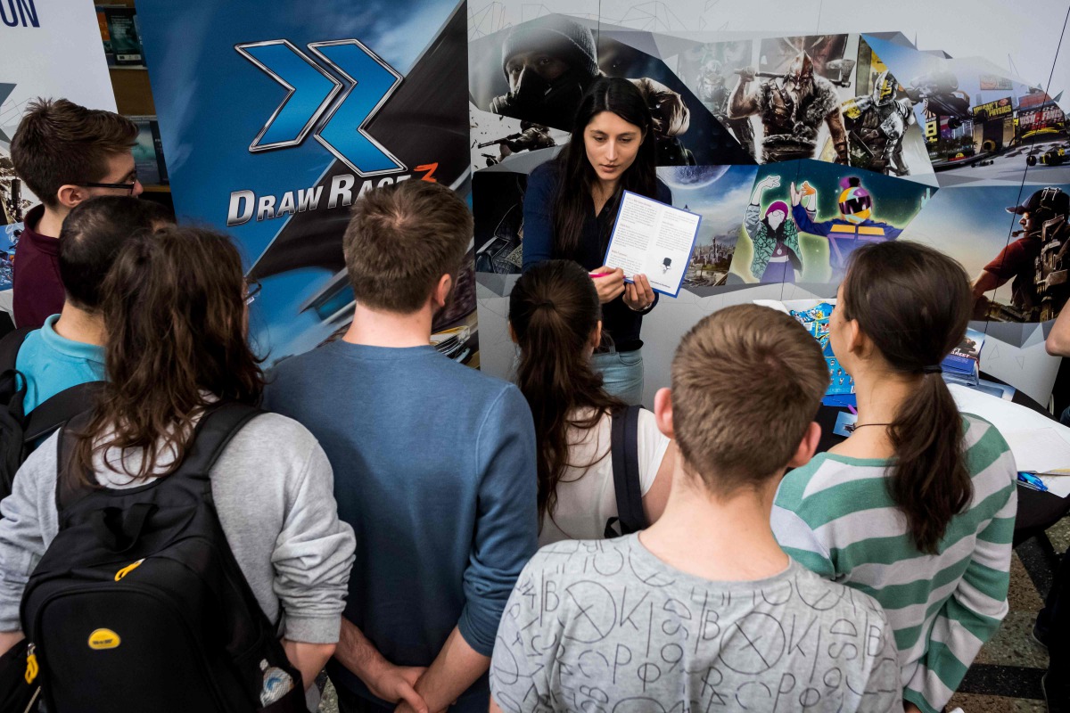 REPRESENTATIVE IMAGE: Romanian computer science students take part in an internship fair on the campus of the Polytechnic University on March 17, 2017 in Bucharest (AFP / Andrei Pungovschi) 