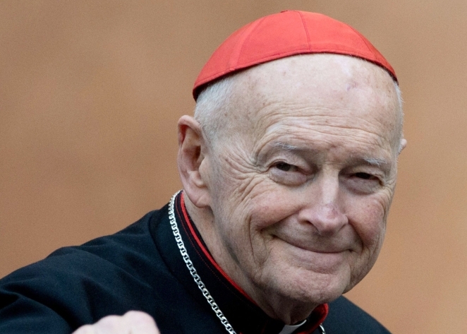 In this file photo taken on March 11, 2013, US Cardinal Theodore Edgar McCarrick arrives for a meeting on the eve of the start of a conclave at the Vatican. AFP / Johannes Eisele

