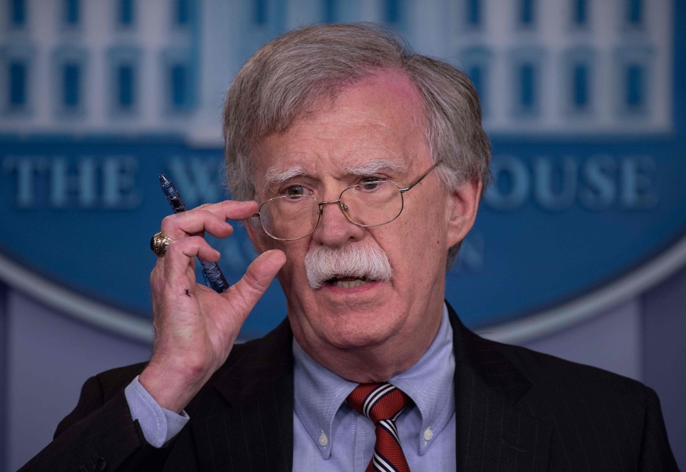 US National Security Advisor John Bolton speaks at the press briefing at the White House in Washington, DC, on August 2, 2018.  AFP / Nicholas Kamm