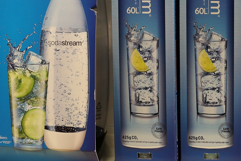 Boxes containing Sodastream products are seen at a shop in London, Britain August 20, 2016. (REUTERS/Simon Dawson)