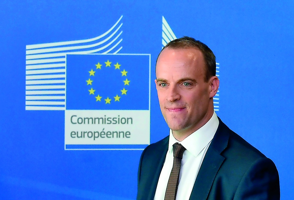Britain's Secretary of State for exiting the European Union -Brexit Minister- Dominic Raab gives a press conference after a meeting with EU Chief Brexit Negotiator at the European Commission in Brussels on August 21, 2018. AFP / John Thys 