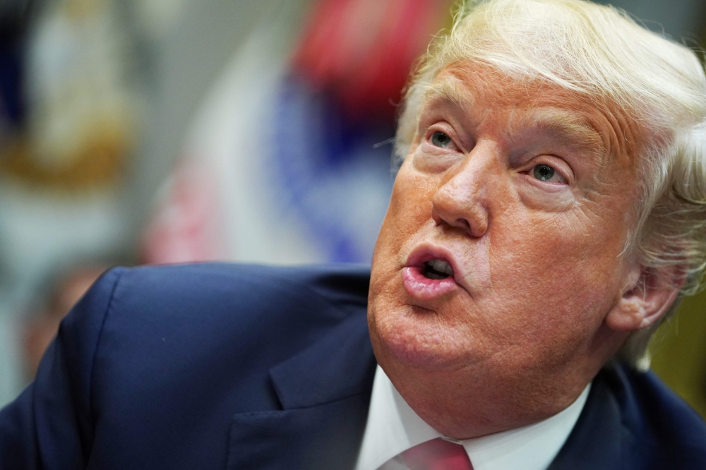 US President Donald Trump speaks during an event to announces a grant for drug-free communities support program, in the Roosevelt Room of the White House in Washington, on August 29, 2018. (AFP / MANDEL NGAN)