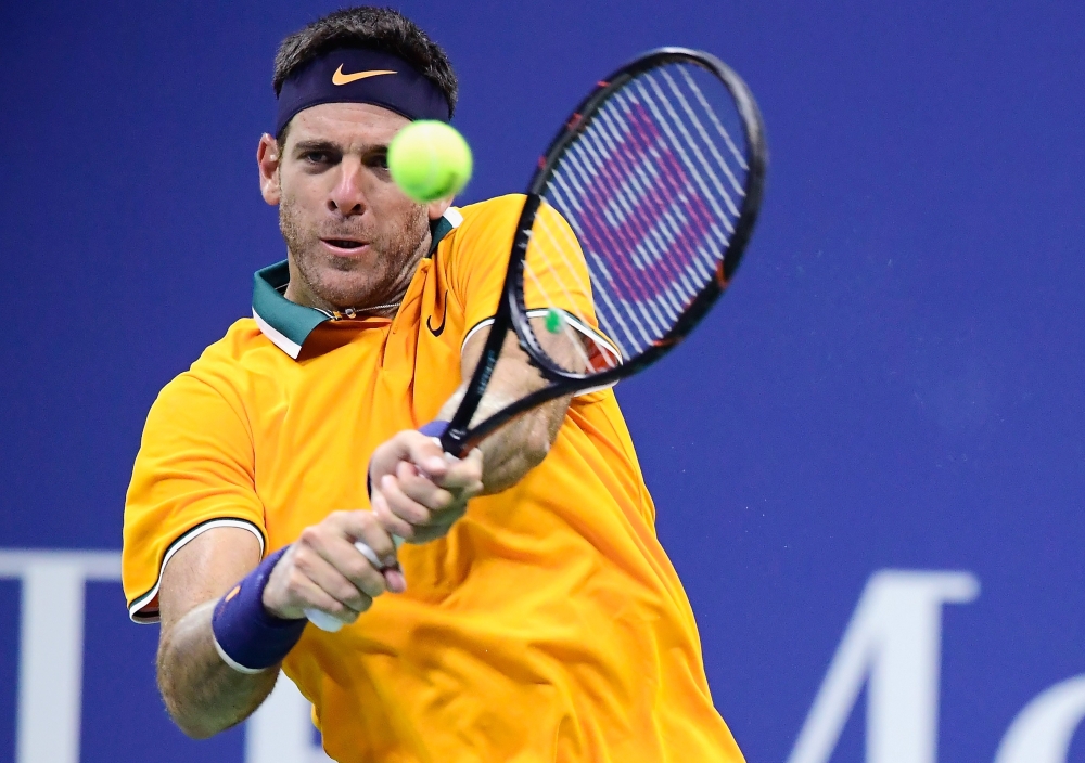 Juan Martin Del Potro of Argentina returns the ball during the men's singles third round match against Fernando Verdasco of Spain on Day Five of the 2018 US Open at the USTA Billie Jean King National Tennis Center on August 31, 2018 in the Flushing neighb