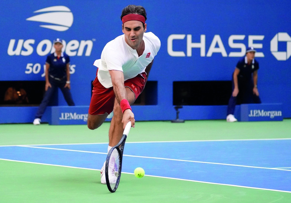 Roger Federer of Switzerland plays against Nick Kyrgios of Australia during Day 6 of the 2018 US Open Men's Singles match at the USTA Billie Jean King National Tennis Center in New York on September 1, 2018. AFP / Timothy A. Clary 