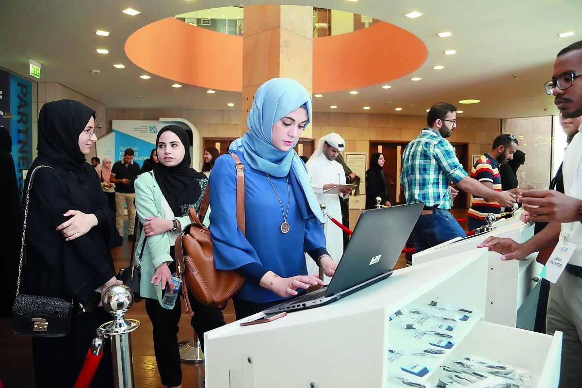 Students gather for the event.