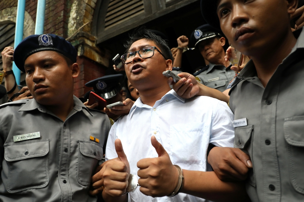 Reuters journalist Wa Lone departs Insein court after his verdict announcement in Yangon, Myanmar, September 3, 2018. REUTERS/Ann Wang