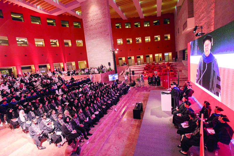 The students and staff of CMU-Q at the Class of 2022 convocation ceremony. 