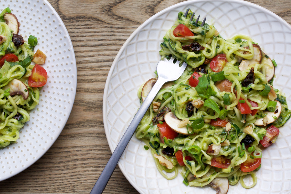 Creamy Zucchini Noodle Salad (Photo by Deb Lindsey and Food styling by Amanda Soto)