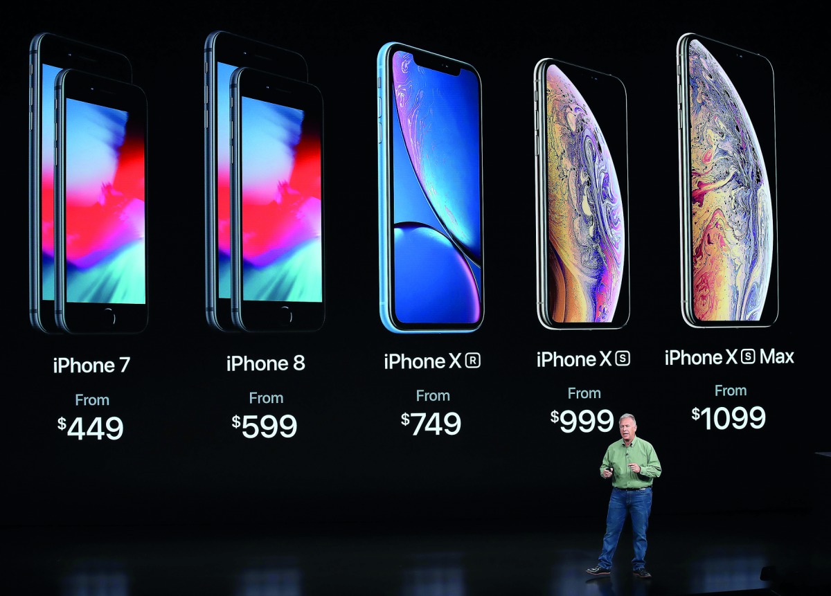 Phil Schiller, senior vice president of worldwide marketing at Apple Inc., at the Steve Jobs Theater at Apple Park on September 12, 2018 in Cupertino, California. Apple is expected to announce new iPhones with larger screens as well as other product upgra