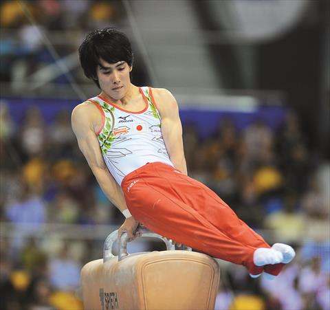 A Japanese gymnast in action during the FIG World Cup finals at Aspire Dome,  in this March 2018 file photo.