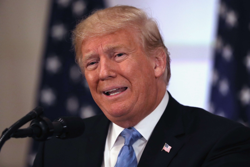 US President Donald Trump holds a press conference on September 26, 2018 in New York City.  John Moore/Getty Images/AFP 