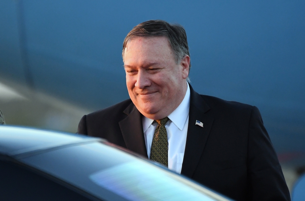 U.S. Secretary of State Mike Pompeo arrives at Osan Air Base in Pyeongtaek, South Korea October 7, 2018. Jung Yeon-je/Pool via REUTERS