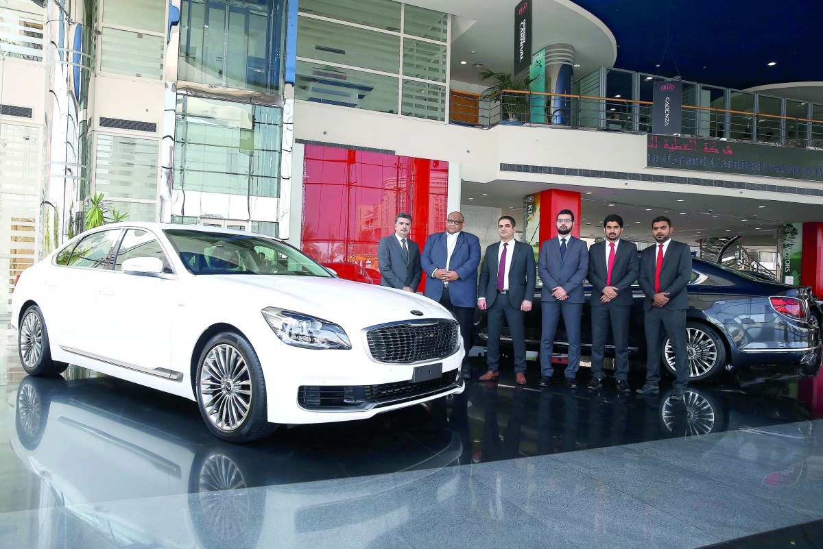 KIA Motors Qatar officials during the launch. The luxury sedan was first introduced in the South Korean market in March and then later in the same month, at the 2018 New York International Auto Show amid much fanfare.