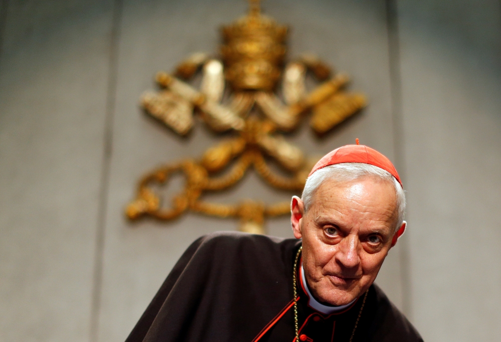 Cardinal Donald Wuerl, Archbishop of Washington, arrives during a news conference about the first session of the synod at the Vatican October 8, 2012. Reuters/Alessandro Bianchi 