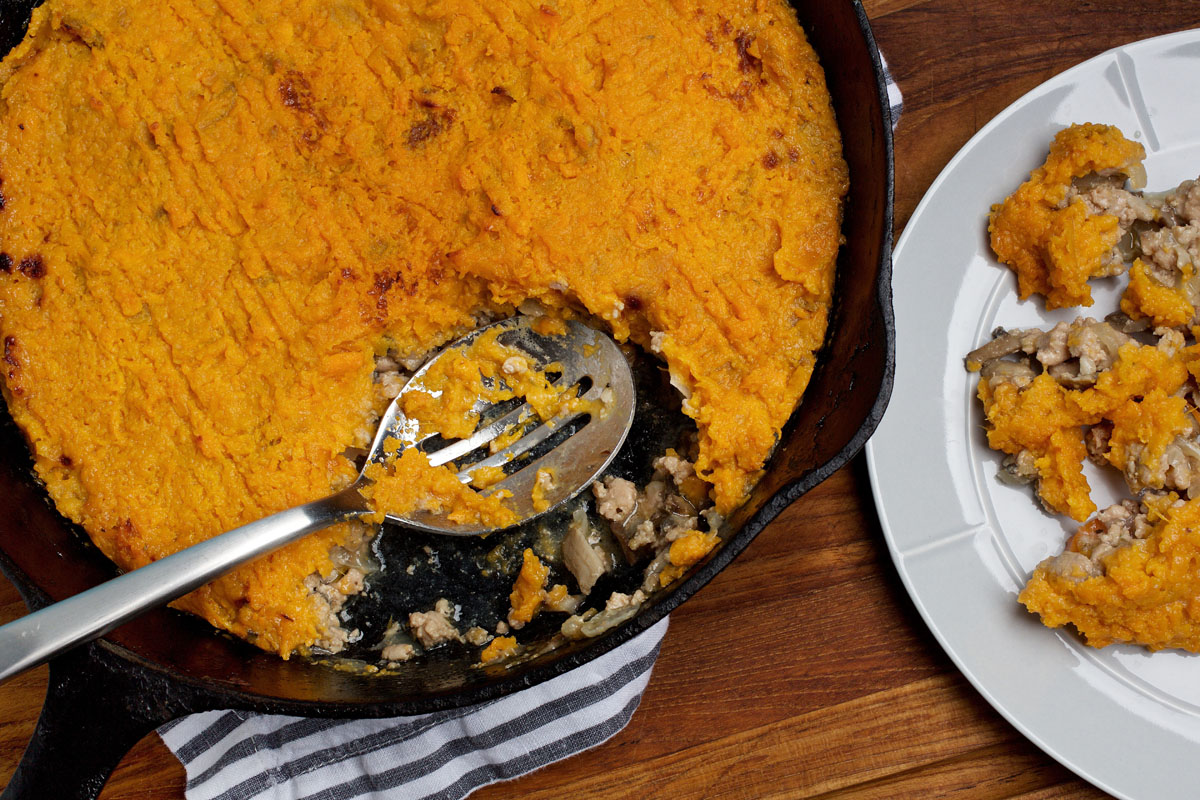 Turkey and Sweet Potato Skillet Pie. (Photo for The Washington Post by Deb Lindsey. Food styling by Bonnie S Benwick)