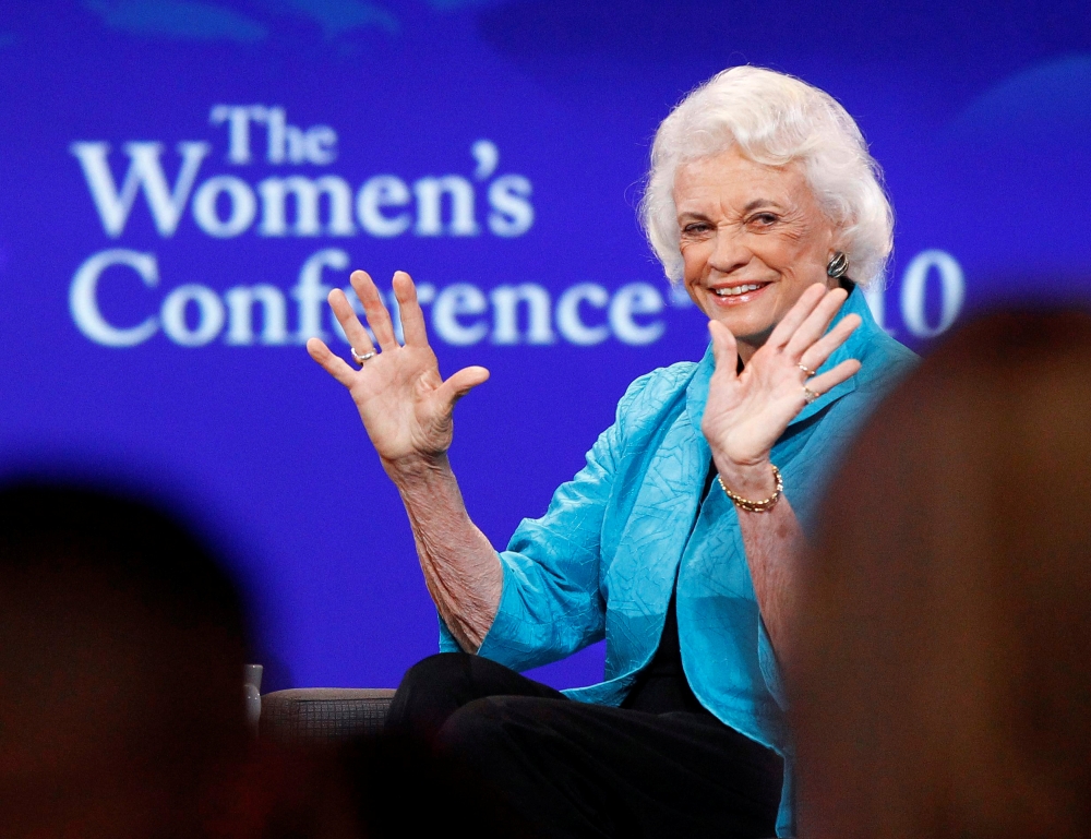 Retired Supreme Court Justice Sandra Day O'Connor speaks during the lunch session of The Women's Conference in Long Beach, California October 26, 2010. (Reuters/Mario Anzuoni/File Photo)