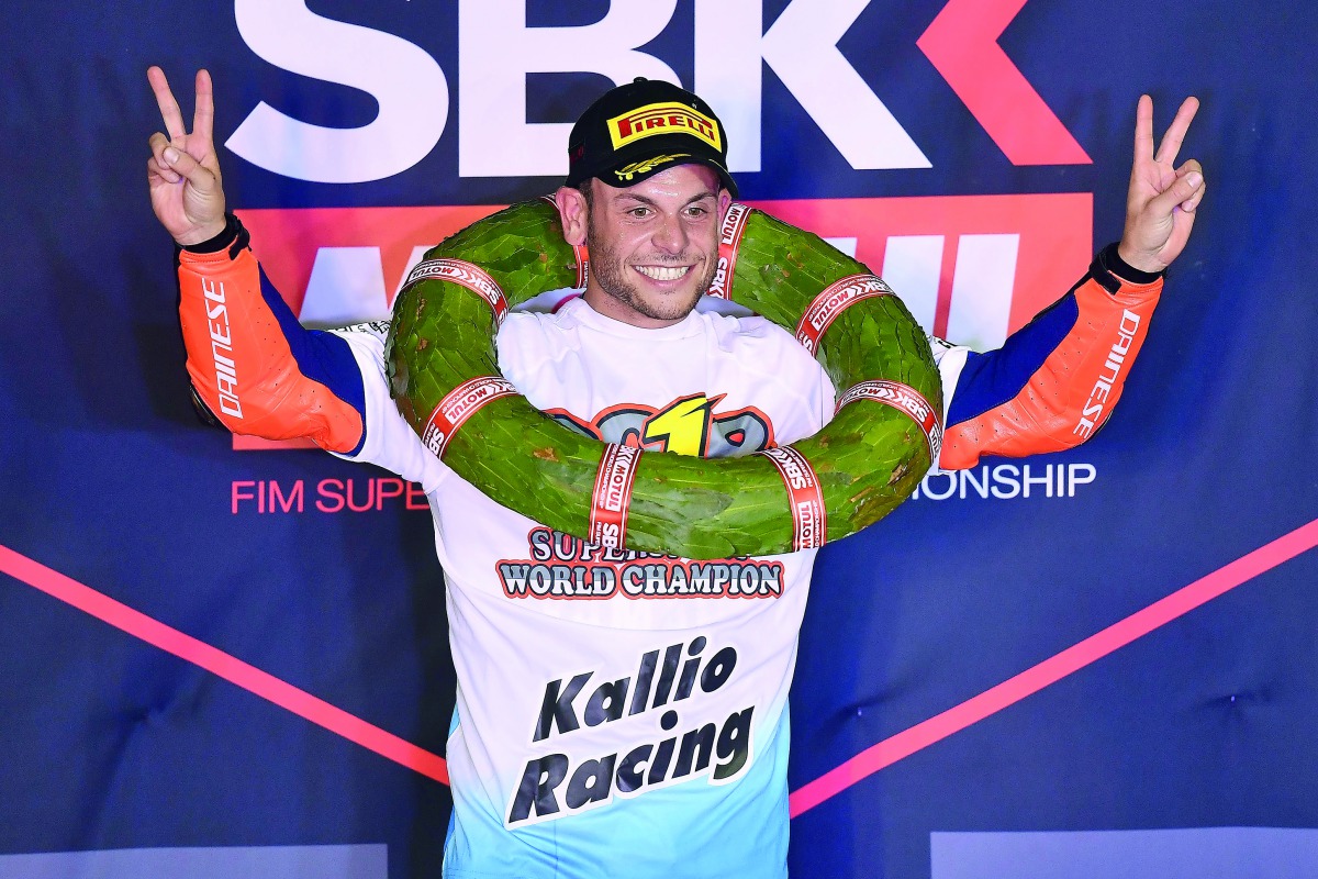 WorldSSP champion Sandro Cortese celebrates.