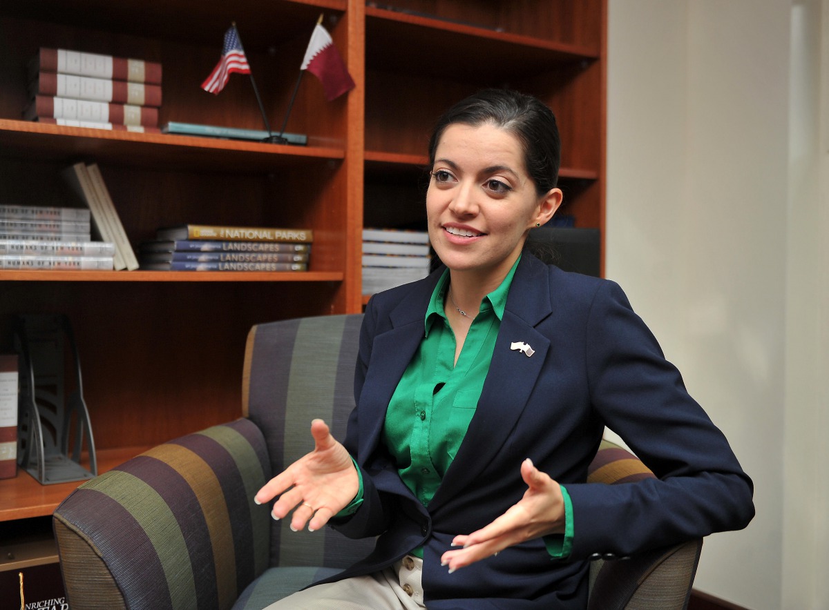Carissa E Gonzalez talking to The Peninsula, yesterday. Pic: Abdul Basit / The Peninsula