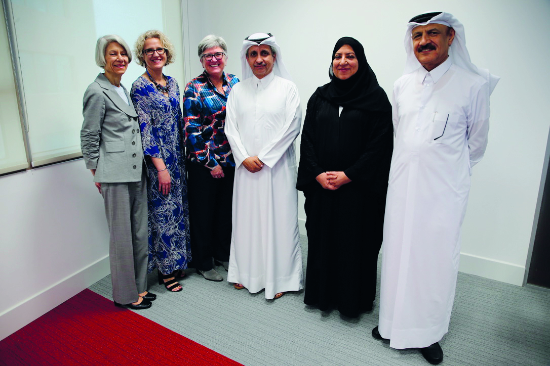 The inaugural Board of Trustees of University of Calgary in Qatar (UCQ) during a session at UCQ. 