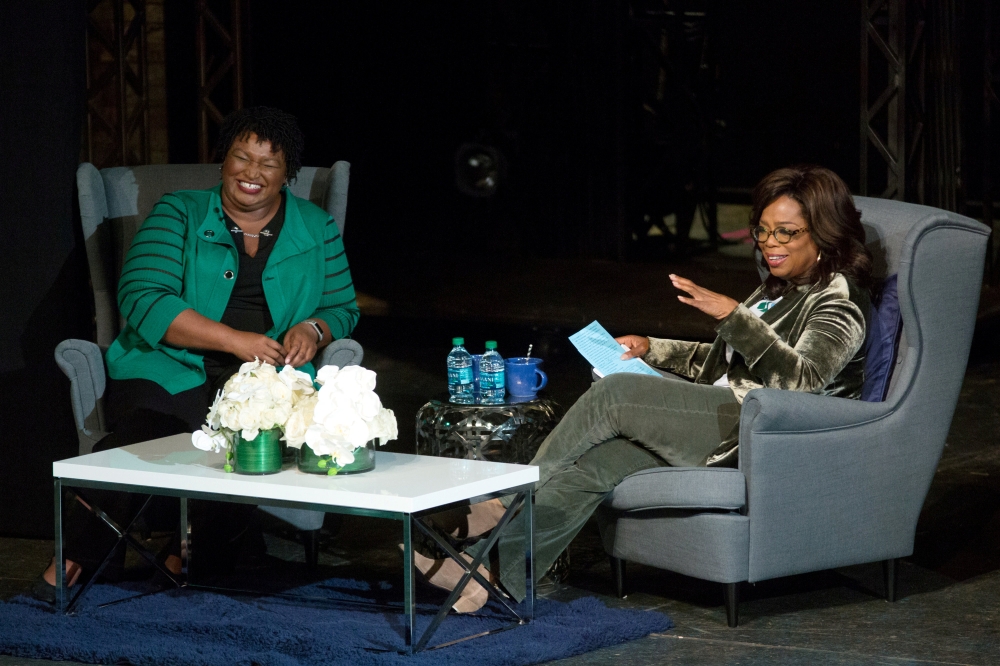 Oprah Winfrey takes part in a town hall meeting with Democratic gubernatorial candidate Stacey Abrams ahead of the mid-term election in Marietta, Georgia, US November 1, 2018. Reuters/Chris Aluka Berry