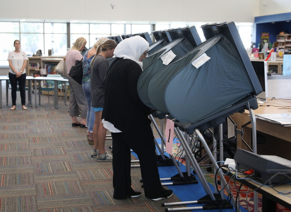 Voters cast their ballots at the Rummel Creek Elementary polling place on November 6, 2018 in Houston, Texas. Voters visited polling places around Texas on Election Day to cast their ballots in the midterms. Loren Elliott/Getty Images/AFP