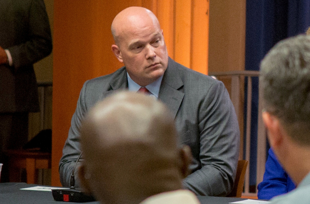 FILE PHOTO: Chief of Staff to the Attorney General Matthew Whitaker attends a roundtable discussion with foreign liaison officers at the Justice Department in Washington, U.S., August 29, 2018. REUTERS/Allison Shelley/File Photo