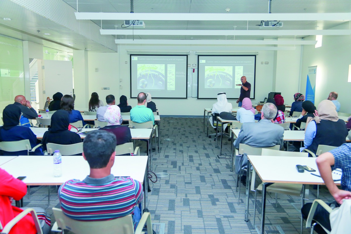 Students listening to a lecture at the seminar meant to supplement core courses by exploring novel themes.